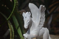 Polished White Marble Pegasus Carving x 1 From Zimbabwe - Toprock Gemstones and Minerals