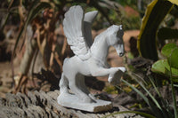 Polished White Marble Pegasus Carving x 1 From Zimbabwe - Toprock Gemstones and Minerals
