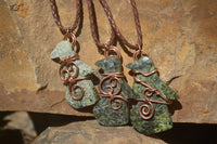 Polished Copper Wire Wrapped Leopardstone Eagle Pendants  x 6 From Zimbabwe - Toprock Gemstones and Minerals