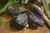 Natural Metallic Purpurite Cobbed Specimens x 3 From Erongo, Namibia - Toprock Gemstones and Minerals