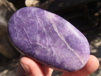 Polished Purple Lepidolite Galets  x 6 From Zimbabwe - Toprock Gemstones and Minerals