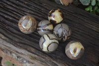 Polished Septaria Spheres x 6 From Mahajanga, Madagascar - Toprock Gemstones and Minerals