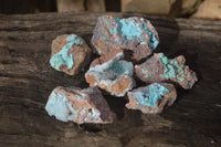 Natural Drusy Chrysocolla Dolomite Specimens x 6 From Likasi, Congo - Toprock Gemstones and Minerals