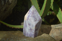 Polished Purple Lepidolite With Peach Moonstone Points  x 3 From Zimbabwe - Toprock Gemstones and Minerals