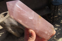 Polished Large Rose Quartz Point x 1 From Madagascar - Toprock Gemstones and Minerals