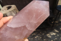 Polished Large Rose Quartz Point x 1 From Madagascar - Toprock Gemstones and Minerals