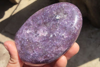 Polished Purple Lepidolite Standing Free Forms  x 3 From Zimbabwe - Toprock Gemstones and Minerals
