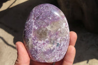 Polished Purple Lepidolite Standing Free Forms  x 3 From Zimbabwe - Toprock Gemstones and Minerals