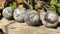 Polished Rubellite Pink Tourmaline Spheres x 4 From Madagascar - Toprock Gemstones and Minerals