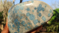 Polished Blue Spotted Spinel Quartz Standing Free Forms x 2 From Madagascar - Toprock Gemstones and Minerals