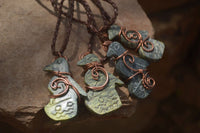 Polished Copper Wire Wrapped Leopard stone Eagle Pendants  x 6 From Zimbabwe - Toprock Gemstones and Minerals