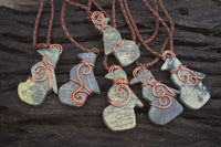 Polished Copper Wire Wrapped Leopard stone Eagle Pendants  x 6 From Zimbabwe - Toprock Gemstones and Minerals