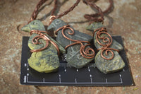 Polished Copper Wire Wrapped Leopard stone Eagle Pendants  x 6 From Zimbabwe - Toprock Gemstones and Minerals