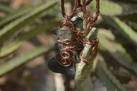 Polished Copper Wire Wrapped Leopard stone Eagle Pendants  x 6 From Zimbabwe - Toprock Gemstones and Minerals
