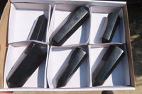 Polished Black Basalt Points  x 6 From Antsirabe, Madagascar - Toprock Gemstones and Minerals