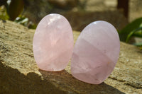Polished Pink Rose Quartz Standing Free Forms x 6 From Madagascar - Toprock Gemstones and Minerals