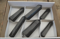 Polished Black Basalt Points  x 6 From Madagascar - Toprock Gemstones and Minerals
