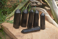 Polished Black Basalt Points  x 6 From Madagascar - Toprock Gemstones and Minerals