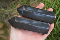Polished Black Basalt Points  x 6 From Madagascar - Toprock Gemstones and Minerals