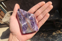 Polished Chevron Amethyst Points x 6 From Zambia - Toprock Gemstones and Minerals