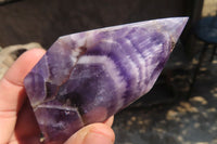 Polished Chevron Amethyst Points x 6 From Zambia - Toprock Gemstones and Minerals
