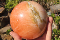 Polished Extra Large Orange Twist Calcite Sphere  x 1 From Maevantanana, Madagascar - Toprock Gemstones and Minerals
