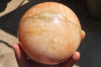 Polished Extra Large Orange Twist Calcite Sphere  x 1 From Maevantanana, Madagascar - Toprock Gemstones and Minerals
