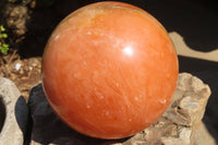 Polished Extra Large Orange Twist Calcite Sphere  x 1 From Maevantanana, Madagascar - Toprock Gemstones and Minerals