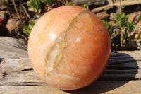 Polished Extra Large Orange Twist Calcite Sphere  x 1 From Maevantanana, Madagascar - Toprock Gemstones and Minerals