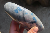 Polished Blue Spotted Spinel Quartz Standing Free Forms x 2 From Madagascar - Toprock Gemstones and Minerals