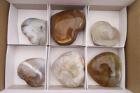 Polished Agate Hearts x 6 From Madagascar - Toprock Gemstones and Minerals