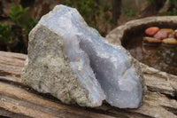 Natural Blue Lace Agate Geode Specimens  x 4 From Malawi - Toprock Gemstones and Minerals