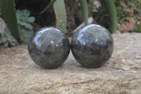 Polished Labradorite Spheres  x 2 From Madagascar - Toprock Gemstones and Minerals