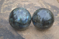 Polished Labradorite Spheres  x 2 From Madagascar - Toprock Gemstones and Minerals