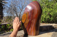 Polished XXL Banded Tiger Iron Jasper Display Piece x 1 From South Africa - Toprock Gemstones and Minerals