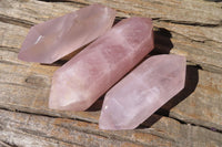 Polished Rose Quartz Crystals x 3 From Madagascar - Toprock Gemstones and Minerals