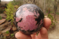 Polished Rhodonite Spheres x 4 From Madagascar - Toprock Gemstones and Minerals
