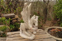 Polished White Marble Pegasus Carving x 1 From Zimbabwe - Toprock Gemstones and Minerals