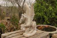 Polished White Marble Pegasus Carving x 1 From Zimbabwe - Toprock Gemstones and Minerals