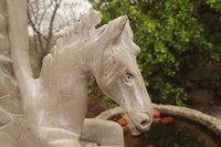Polished White Marble Pegasus Carving x 1 From Zimbabwe - Toprock Gemstones and Minerals