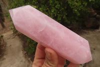 Polished Rose Quartz Crystals x 3 From Madagascar - Toprock Gemstones and Minerals