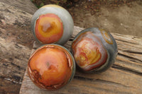 Polished Polychrome Jasper Spheres x 3 From Mahajanga, Madagascar - Toprock Gemstones and Minerals