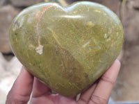 Polished Green Opal Hearts x 6 From Madagascar - Toprock Gemstones and Minerals