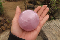 Polished Rose Quartz Spheres x 2 From Ambatondrazaka, Madagascar - Toprock Gemstones and Minerals