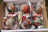 Polished Polychrome Jasper Spheres x 6 From Mahajanga, Madagascar - Toprock Gemstones and Minerals