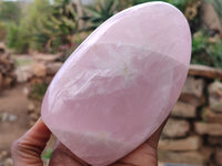 Polished Rose Quartz Standing Free Forms x 3 From Madagascar - Toprock Gemstones and Minerals