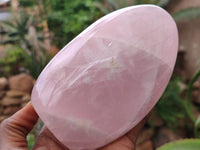 Polished Rose Quartz Standing Free Forms x 3 From Madagascar - Toprock Gemstones and Minerals