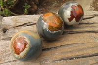 Polished Polychrome Jasper Spheres x 6 From Madagascar - Toprock Gemstones and Minerals