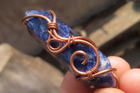 Polished Copper Wire Wrapped Sodalite Pendants x 6 From Namibia - Toprock Gemstones and Minerals