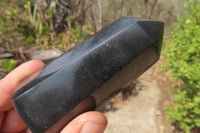 Polished Black Basalt Point-Prisms x 12 From Antsirabe, Madagascar - Toprock Gemstones and Minerals